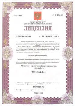 Лицензия на осуществление медицинской деятельности ООО "Алеф-Дент"